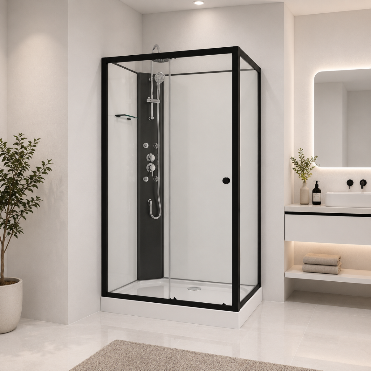 VIVA BLACK - Cabina de dus completa - 80x120x235cm - PS19B