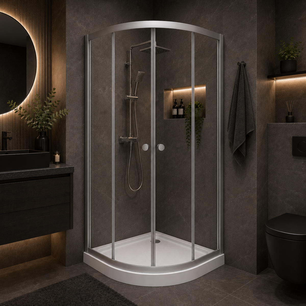 RAVENA - Set inchidere dus+cadita joasa - 90x90x192,5cm - ST-90C