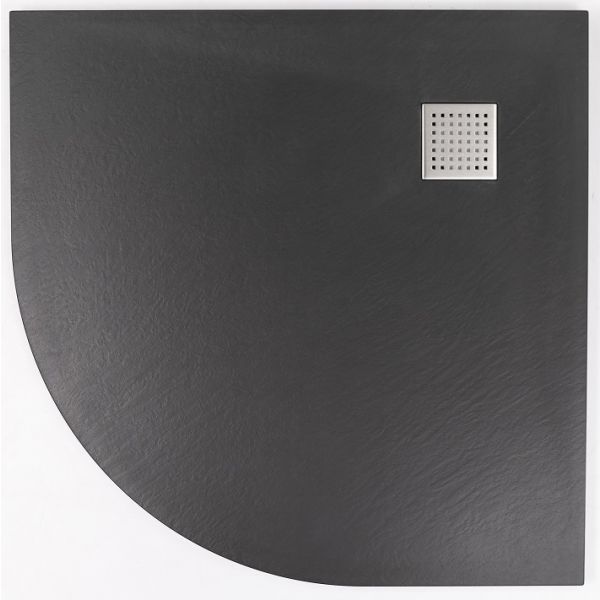 Cadita de dus din SMC, semirotunda, decupabila, 90x90cm - Neagra