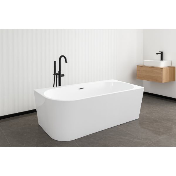 SOLVA - Cada Freestanding din Acryl, Montaj Dreapta, 180x80x56 cm