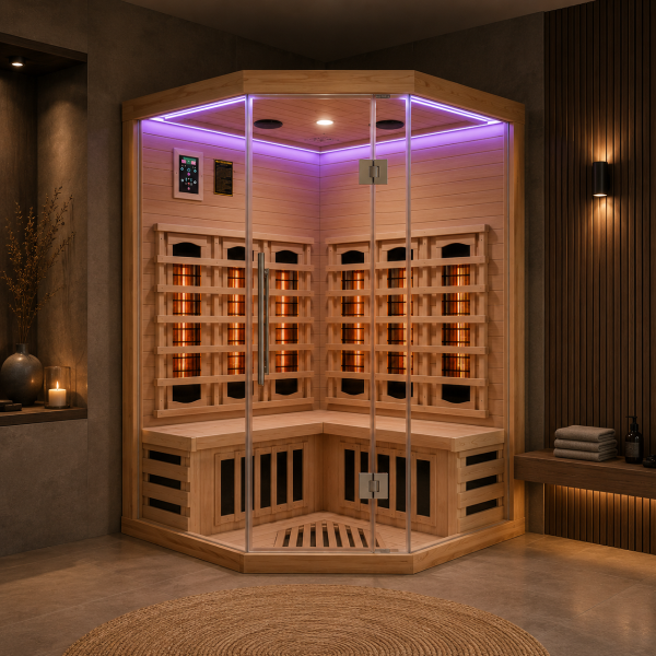 SUPREME - Sauna uscata cu rezistente Infrarosu + Carbon - Magneziu, 120 x 120 x 190cm - SB80120