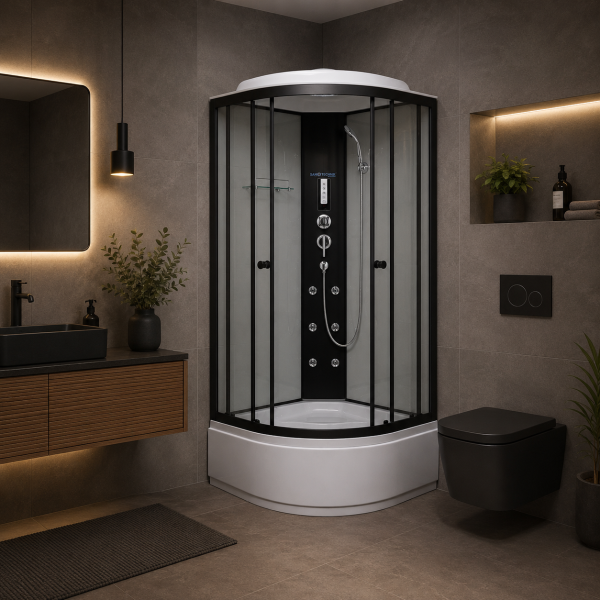 FUTURE BLACK - Cabina de dus completa - 90x90x215 cm - BW950