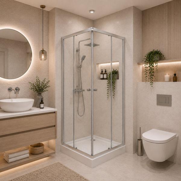LUNAVERA - Set inchidere dus+cadita joasa - 78x78x193cm - TM58
