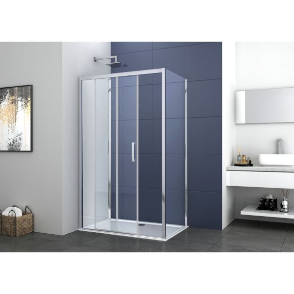 Set cabina simpla, 100x80x195 cm, crom