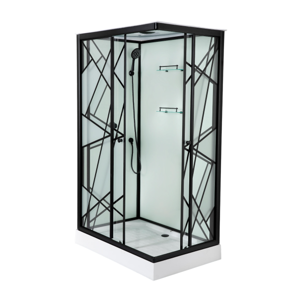 DECO BLACK 2 - Cabina de dus completa, negru, 120x80x215cm - TM3008