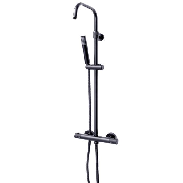 SOHO - Set de dus cu baterie - cu termostat, finisaj Negru-Mat - AB100