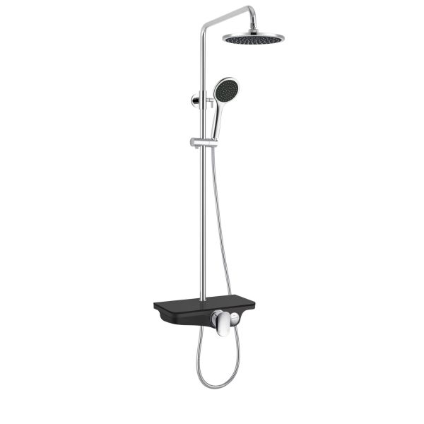 Set de dus cu baterie, finisaj Negru si Crom - AS702