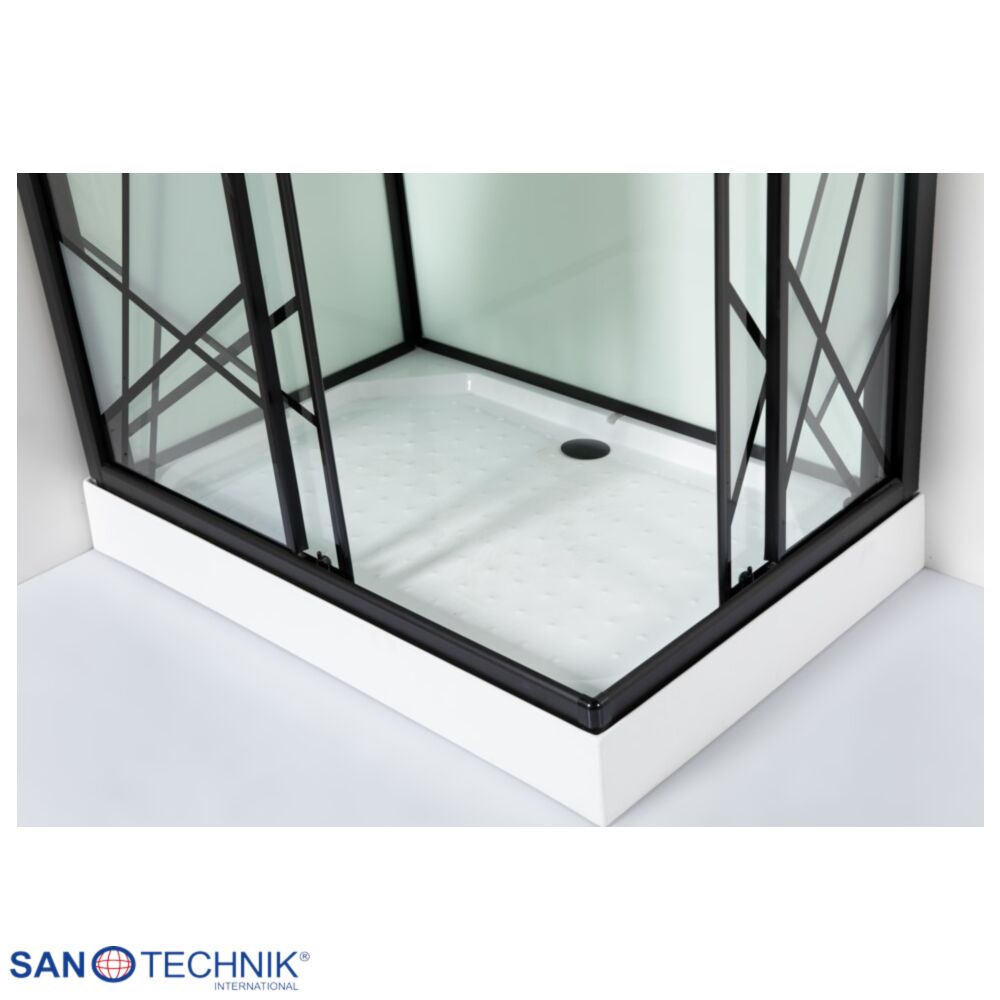 DECO BLACK - Cabina de dus completa, negru, 120x90x215cm - TM3009