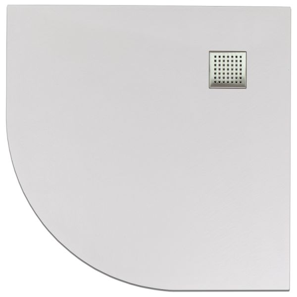 Cadita de dus din SMC, semirotunda, decupabila, 90x90cm - Alba