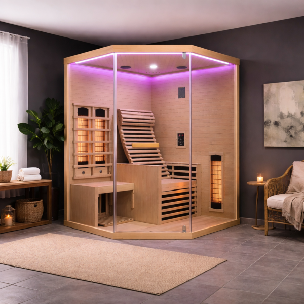 CARBON 3 - Sauna uscata cu rezistente Infrarosu + Carbon - Magneziu, 150 x 150 x 195cm  - J11150