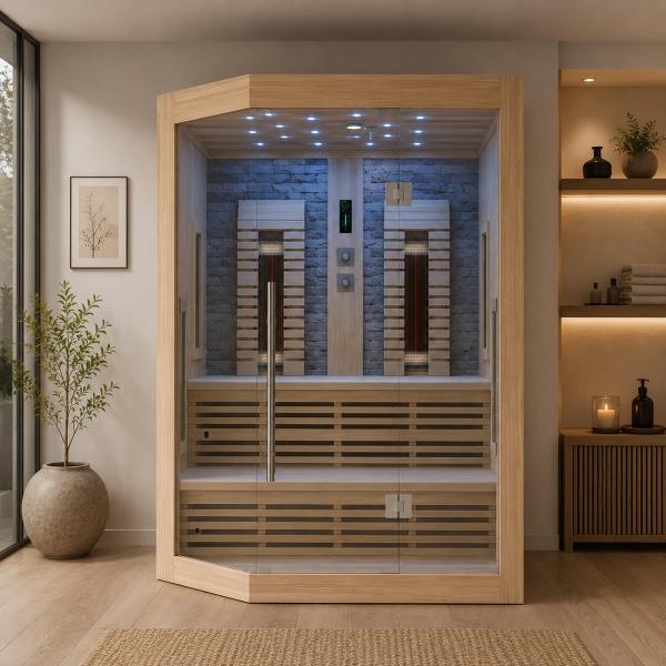 KIRUNA - Sauna uscata cu Infrarosu, 161 x 141,1 x 64,8 x 114,1 x 160 x 210cm - K50160