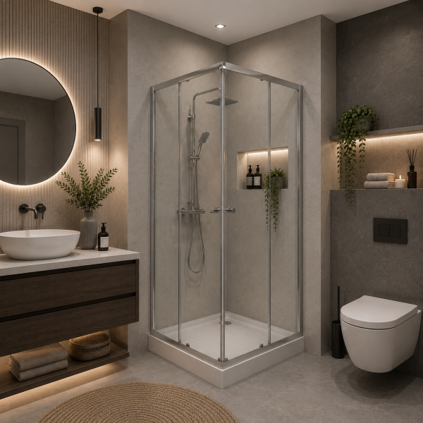 LUMIRA - Set inchidere dus+cadita joasa - 88x88x193cm - TM59