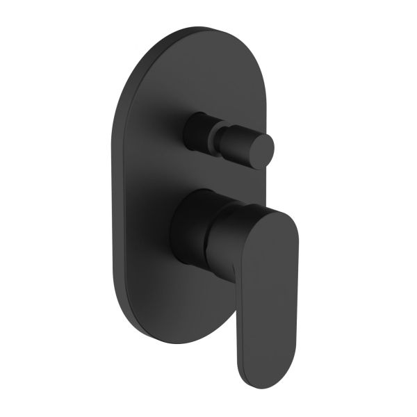 SOHO - Baterie de dus incastrata, 2 functii, finisaj Negru-Mat