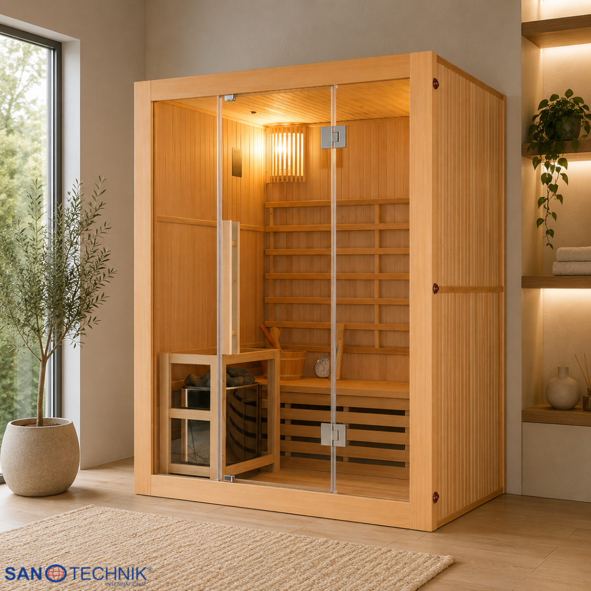 RIGA - Sauna finlandeza, 155 x 120 x 190cm - J60120