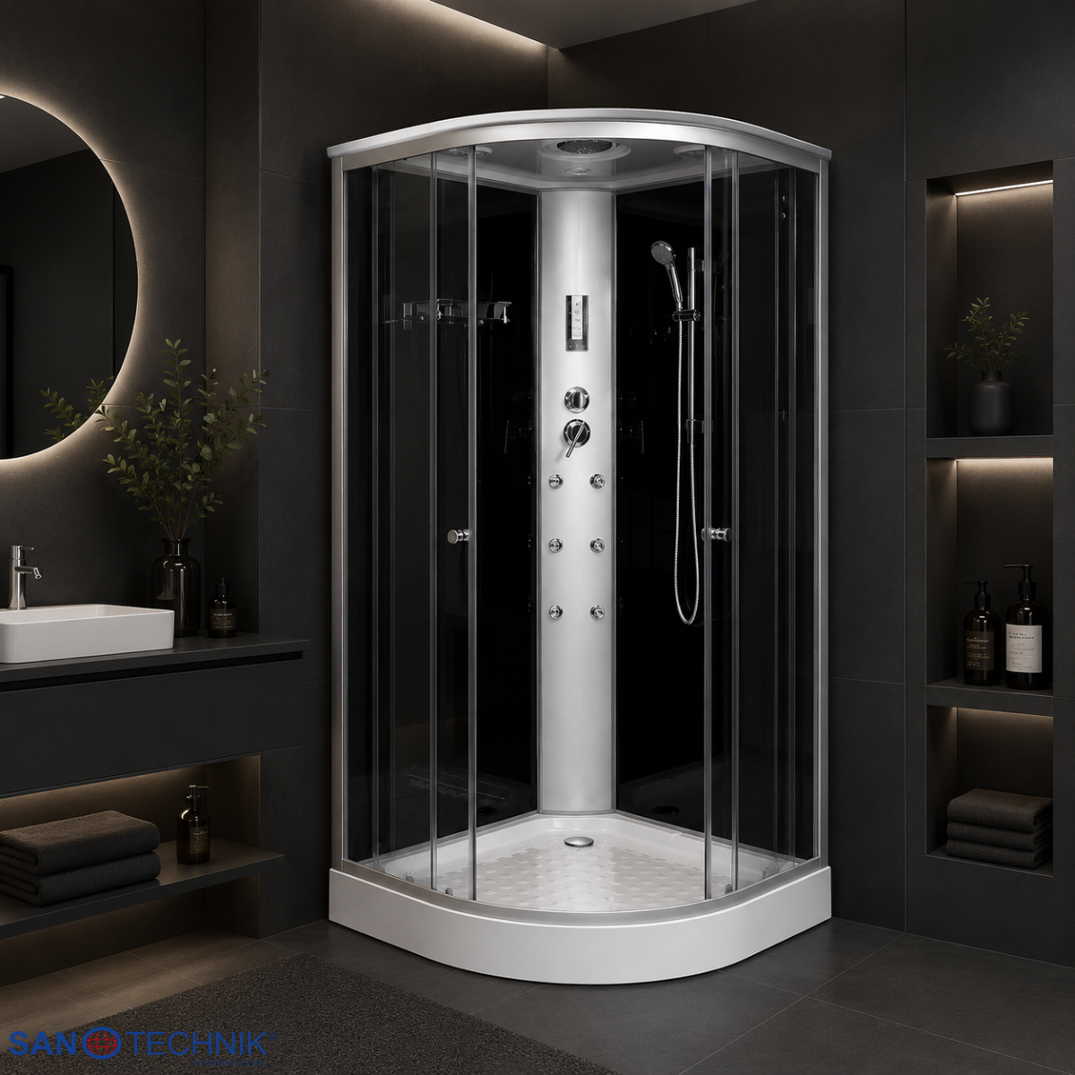 BLACK NOVA - Cabina de dus cu hidromasaj - 100 x 100 x 215cm - BH1171