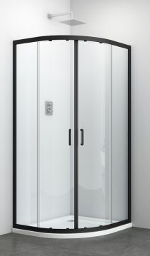 ELITE BLACK - Cabina de dus semirotunda, 90x90x195cm