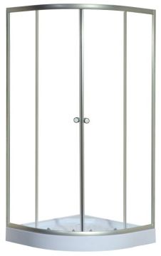 Set cabina de dus+cadita joasa, semirotunda, 90x90x192,5cm - ST-90C