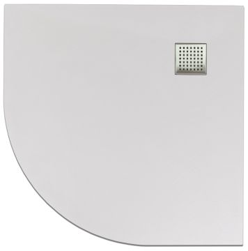 Cadita de dus din SMC, semirotunda, decupabila, 90x90cm - Alba