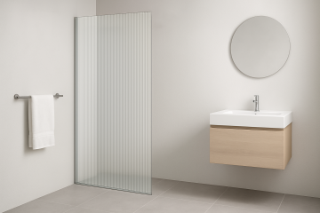 Paravan duș – panou din sticlă riflată, FĂRĂ accesorii - 100 cm