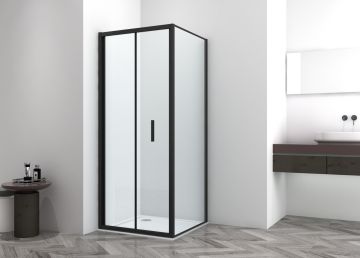 SANOSLIM - Parte fixa pentru cabina dus, neagra, 88-90cm