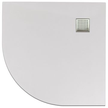 Cadita de dus din SMC, semirotunda, decupabila, 90x90cm - Alba