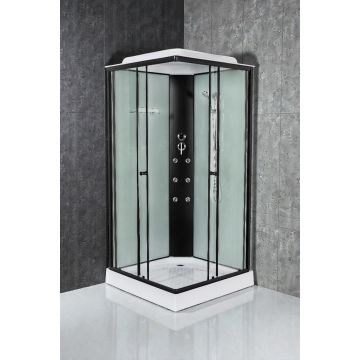 MONO BLACK - Cabina de dus completa, negru, 100x100x215cm