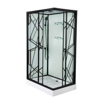 DECO BLACK - Cabina de dus completa, negru, 120x90x215cm - TM3009