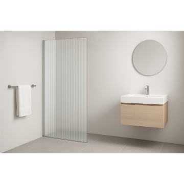 Paravan duș – panou din sticlă riflată, FĂRĂ accesorii - 90 cm