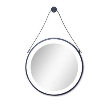 SOHO - Oglinda rotunda, cu iluminare LED, rama Negru-Mat - ZI312