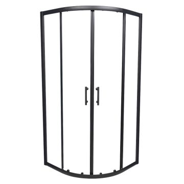 ELITE ECOBLACK - Cabina de dus semirotunda, 90x90x195cm