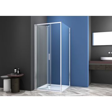 SANOSLIM - Parte fixa pentru cabina dus, crom, 88-90cm