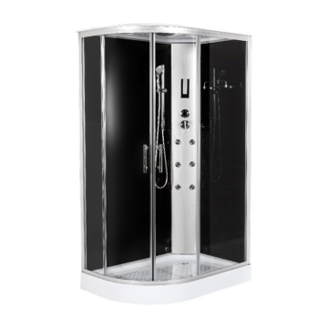 INTENSE BLACK - Cabina de dus completa, 120x80x210cm, colt dreapta - TM121
