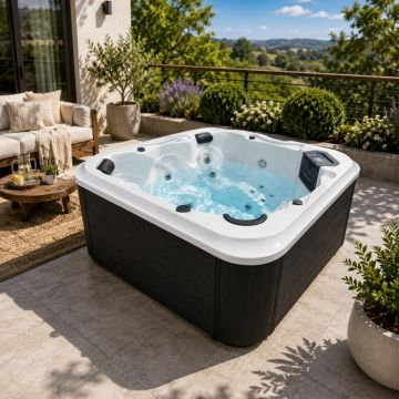 FUTURE BLACK 2 - Cabina de dus completa, semirotunda, 80x80x215 cm