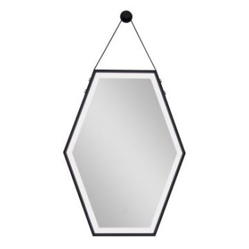 SOHO - Oglinda cu iluminare LED, rama Negru-Mat - ZI314