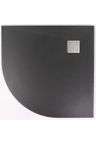 Cadita de dus din SMC, semirotunda, decupabila, 90x90cm - Neagra