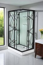 DECO BLACK - Cabina de dus completa, negru, 120x90x215cm - TM3009