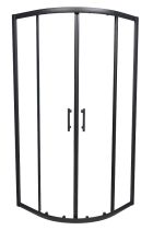 ELITE ECOBLACK - Cabina de dus semirotunda, 80x80x195cm