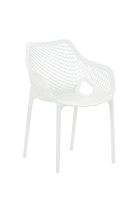 Scaun de exterior cu cotiere, alb mat