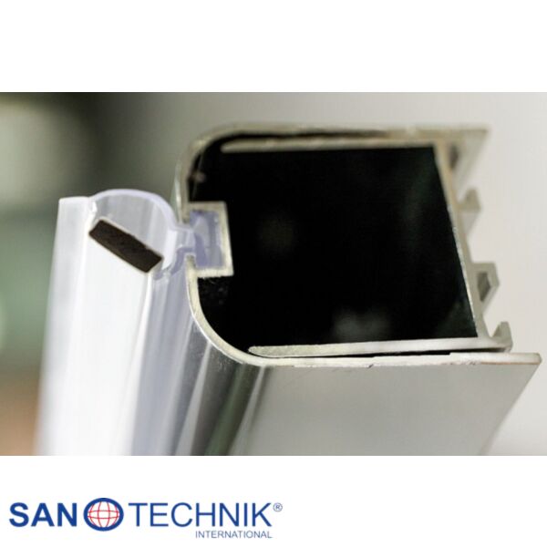 SANOFLEX CROM - Profil de inchidere la perete, Aluminiu finisat Lucios