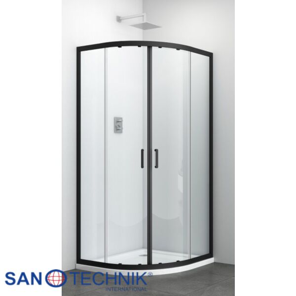 ELITE BLACK - Cabina de dus semirotunda, 90x90x195cm