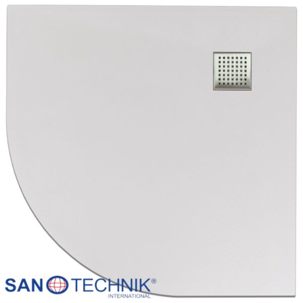 Cadita de dus din SMC, semirotunda, decupabila, 90x90cm - Alba