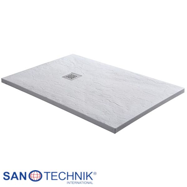 KRETA - Cadita de dus din marmura artificiala, dreptunghiulara, Alb - 51020