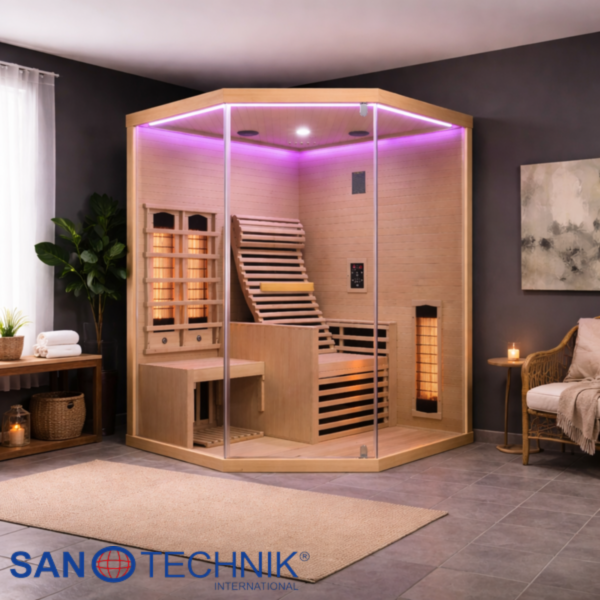 CARBON 3 - Sauna uscata cu rezistente Infrarosu + Carbon - Magneziu, 150 x 150 x 195cm  - J11150