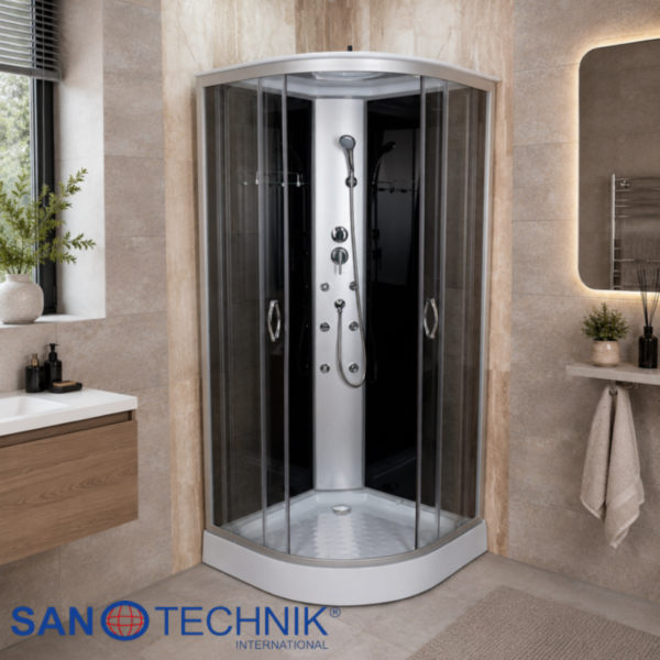ZEN BLACK - Cabina de dus completa cu hidromasaj - 90 x 90 x 215 cm - S07