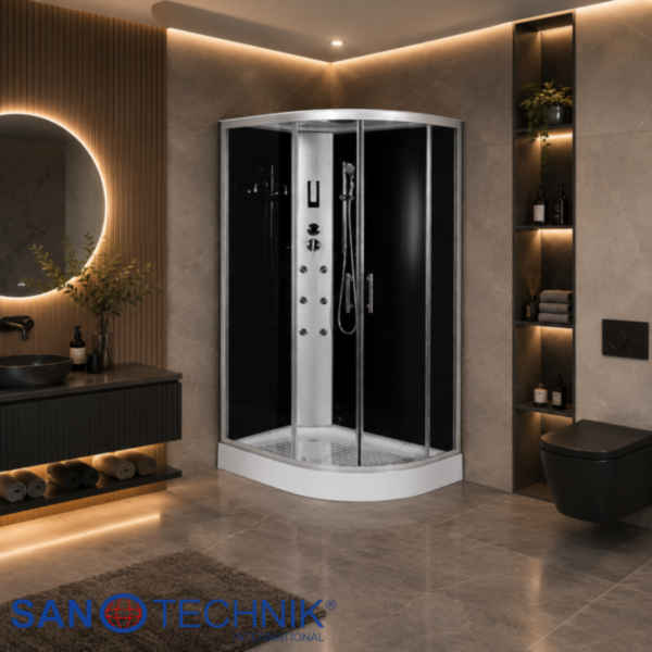 INTENSE BLACK - Cabina de dus completa, 120x80x210cm, colt stanga - TM120