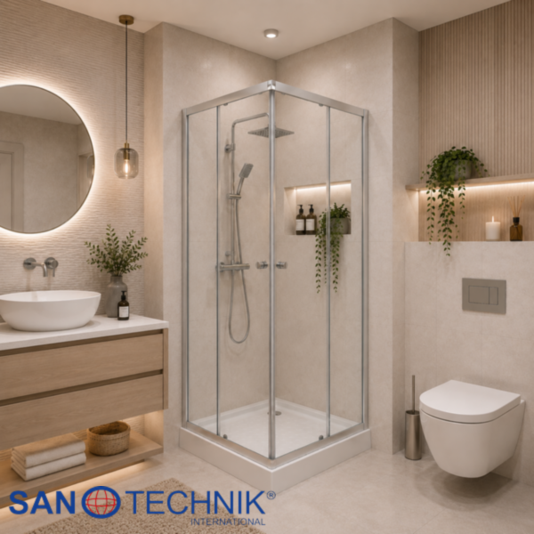 LUNAVERA - Set inchidere dus+cadita joasa - 78x78x193cm - TM58