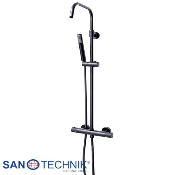 SOHO - Set de dus cu baterie - cu termostat, finisaj Negru-Mat - AB100