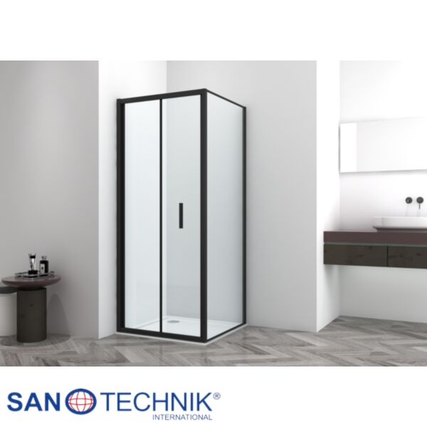 SANOSLIM - Parte fixa pentru cabina dus, neagra, 88-90cm