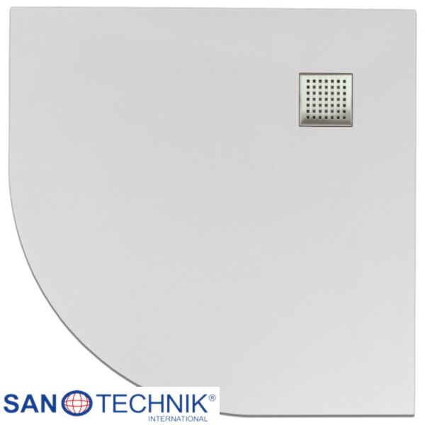 Cadita de dus din SMC, semirotunda, decupabila, 90x90cm - Alba