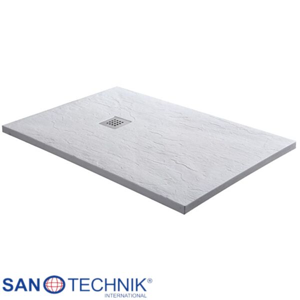 KRETA - Cadita de dus din marmura artificiala, dreptunghiulara, Alb - 51020
